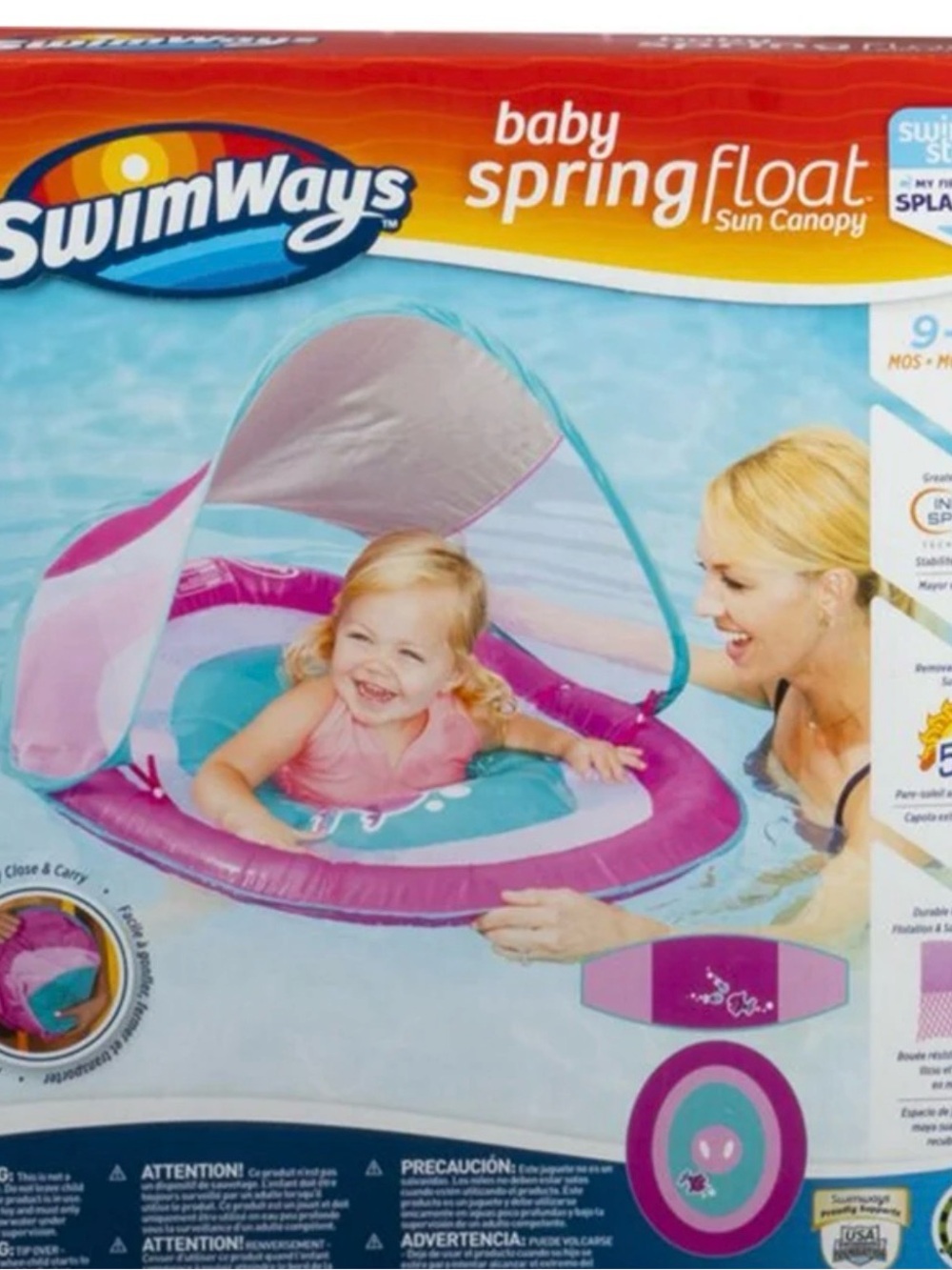 Swimways Baby Spring Float Sun Canopy - Pink